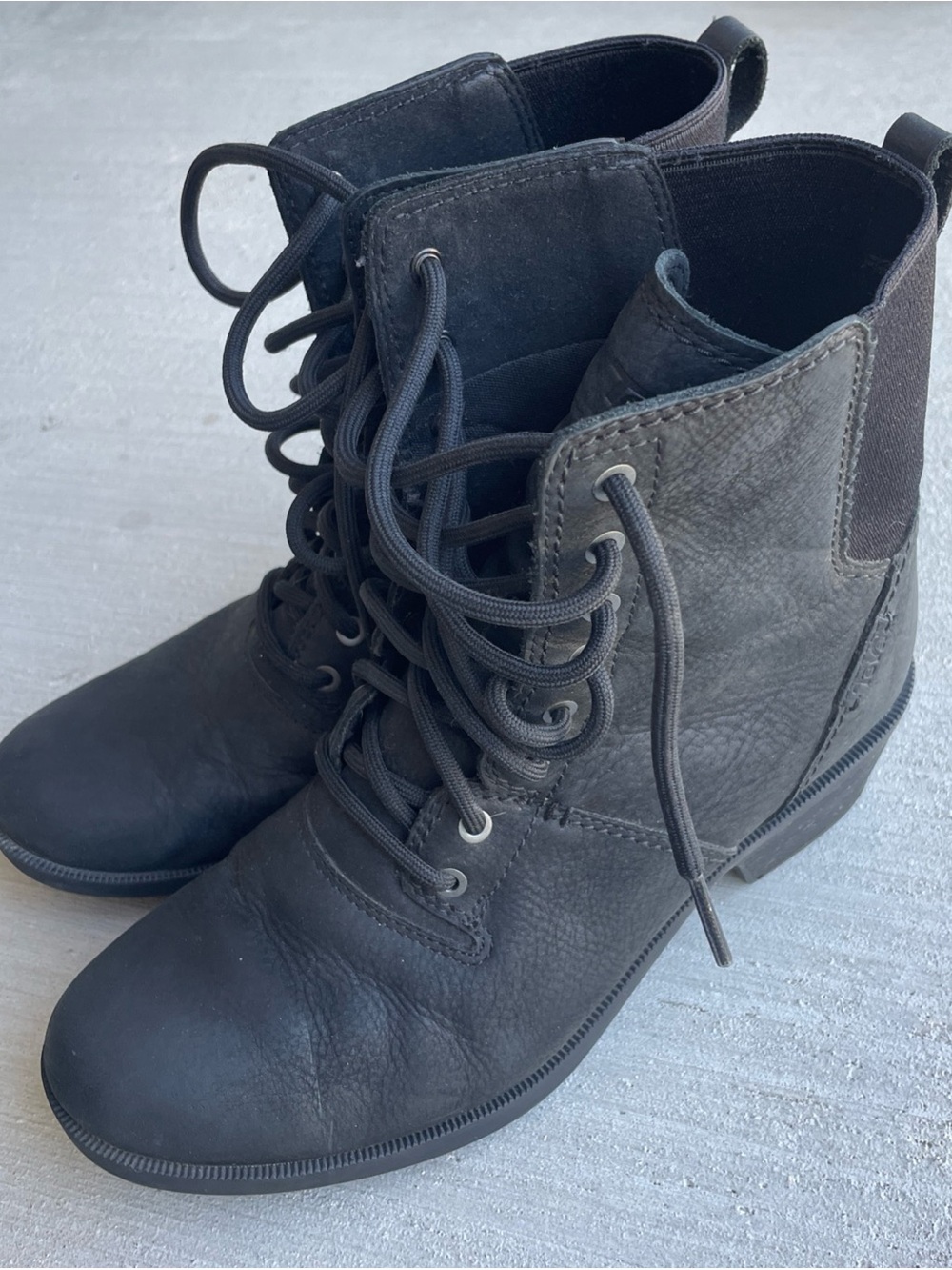 Teva Women's Anaya Black Leather Waterproof Lace Up Ankle Boots Size 8 EUC